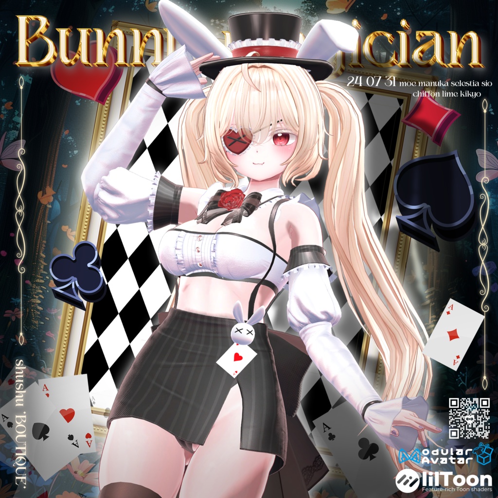 [7アバター対応] Bunny magician🐇🖤 (VRC 3Dアイテム)