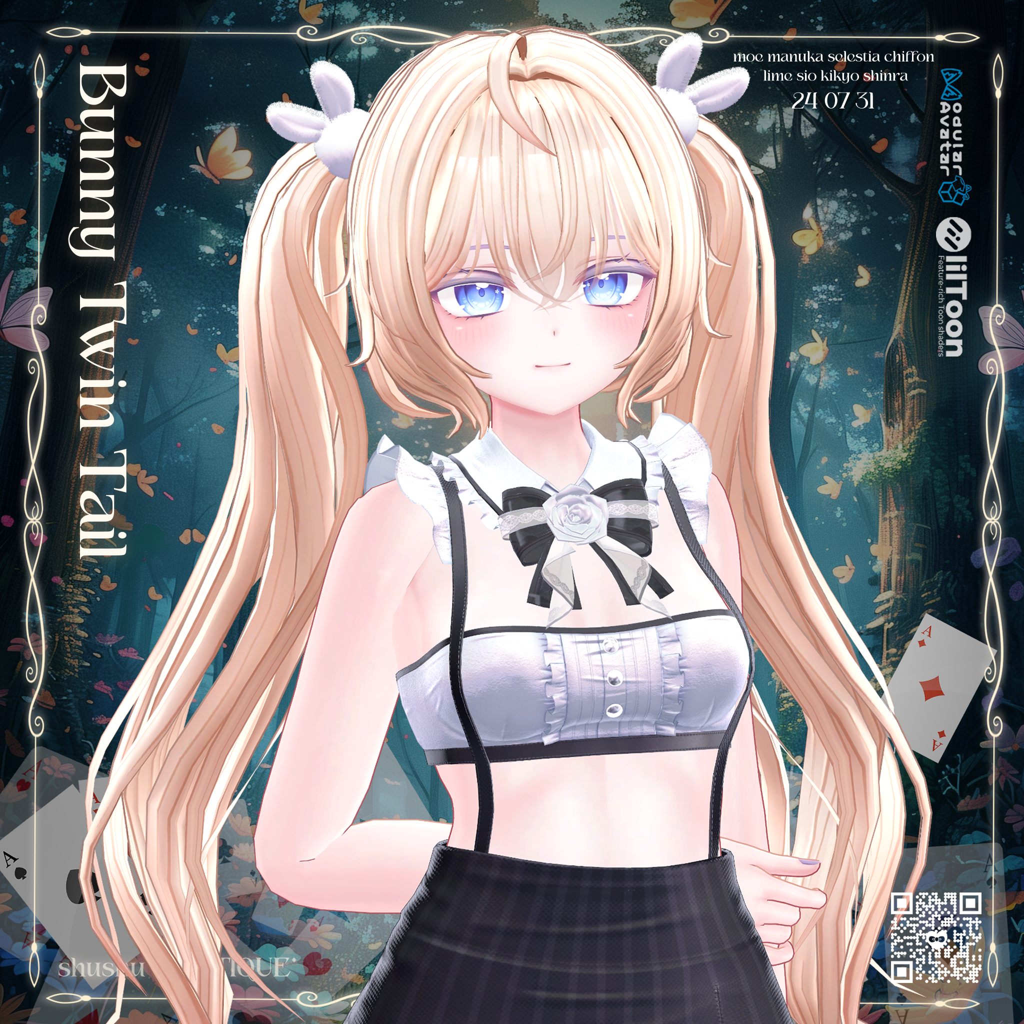 [VRC Hair] Bunny Twin Tail🐇🖤 (8アバター対応)
