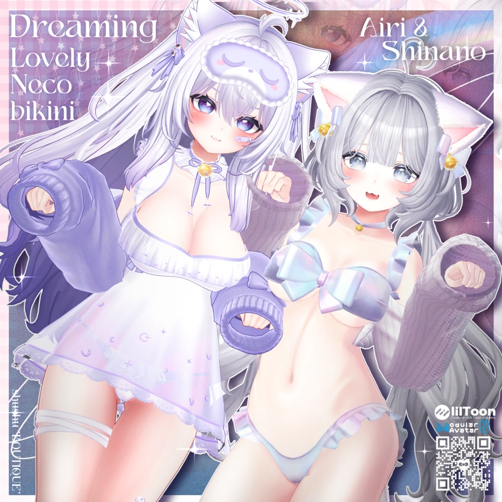 [ 愛莉 & しなの ]Dreaming & Lovely Neco Bikini 😺 (VRC 3Dアイテム)