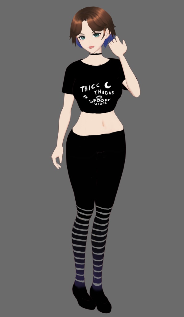 Black Thicc Thighs Spooky Vibes Shirt and Leggings
