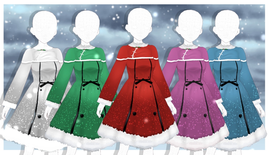 Vroid Christmas Dresses