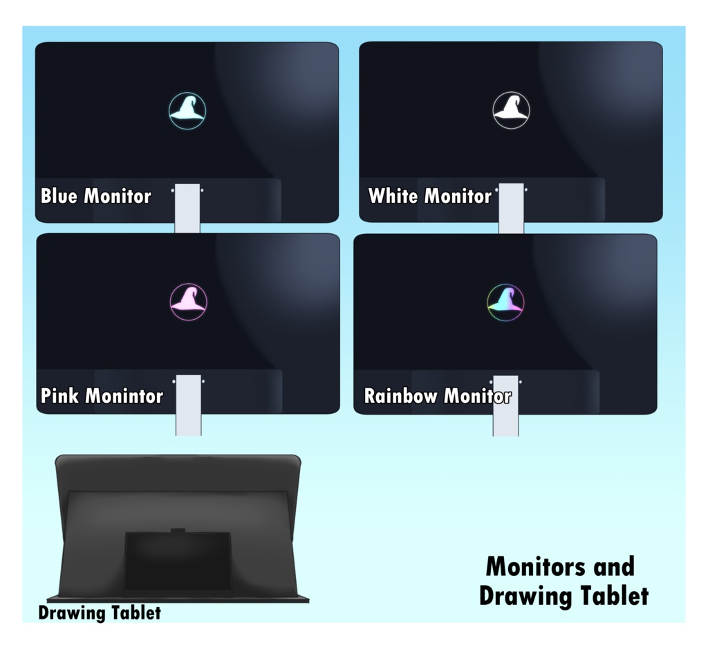 Monitor and Drawing Tablet: Free Vtuber Streaming Room Assets
