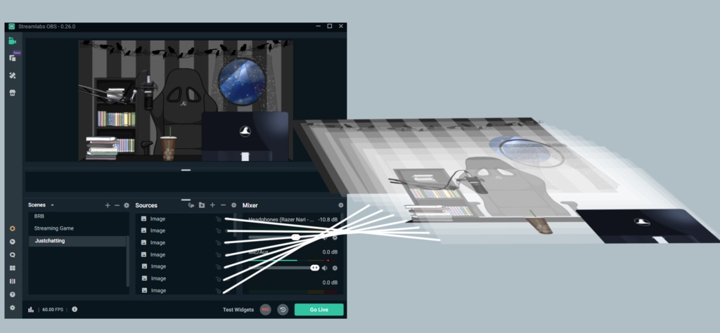Monitor and Drawing Tablet: Free Vtuber Streaming Room Assets