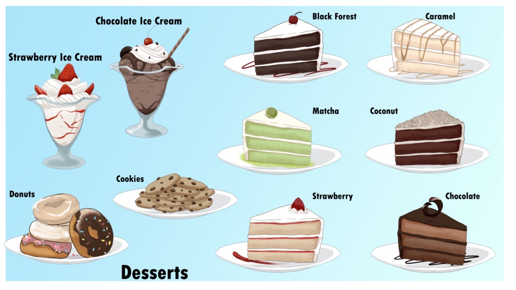 Desserts: Free Vtuber Streaming Room Assets