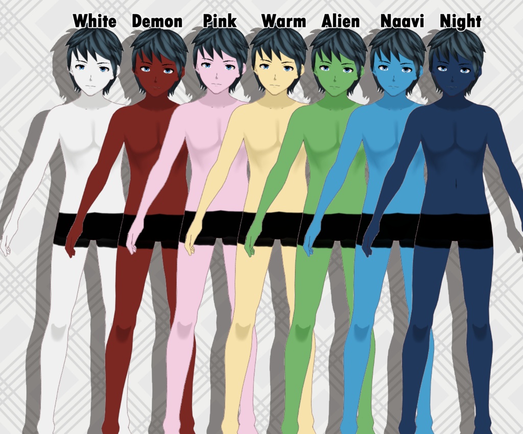 Vroid Anime Skin Various Colors - Free
