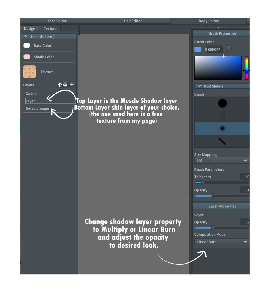 Buff Beefy Male body Shading