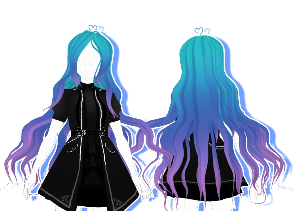 Long Mermaid Hair Vroid Hair Preset