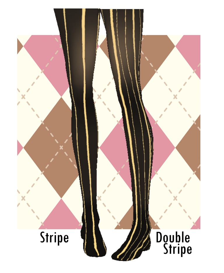 Black and Pink Striped Nylon Tights