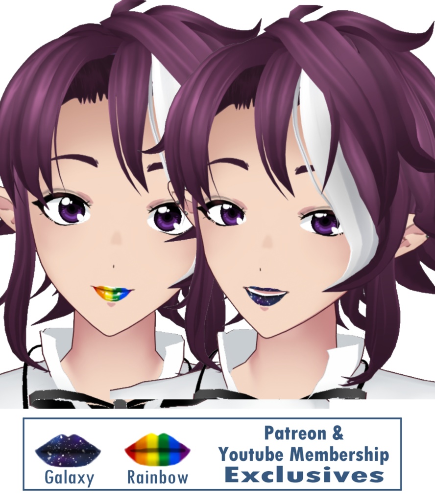 Lipsticks for Vroid models Matte and Gloss 20 colors a set