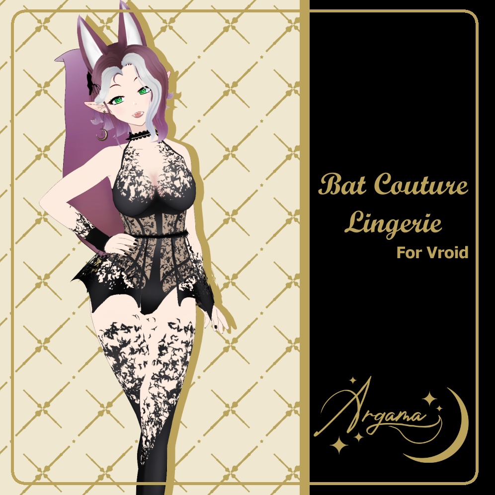 Bat Couture Lingerie set for Vroid