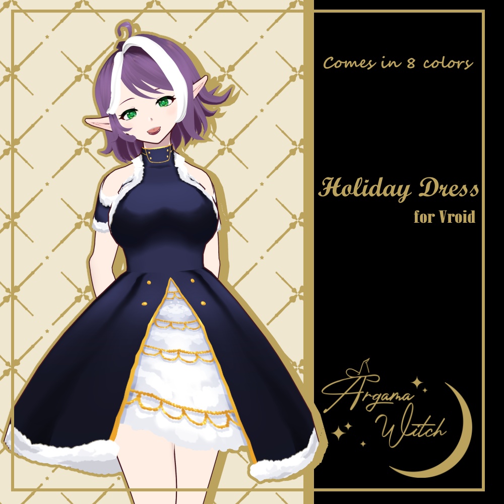 【Vroid】Christmas Holiday Dress and boots 