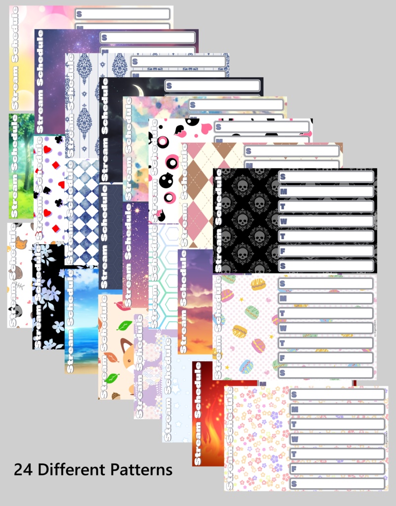 Free Streaming Schedule Templates - Vtuber Youtuber Twitch Streamer