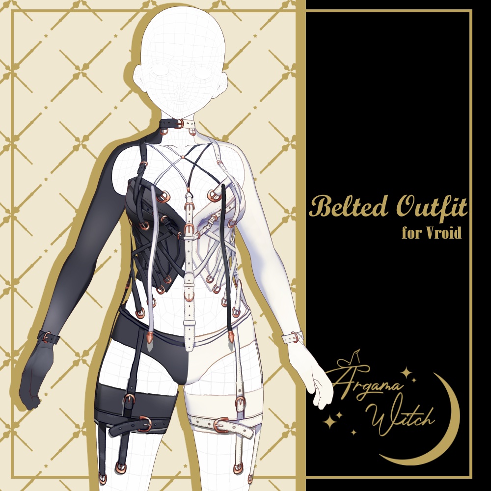 Belted Sexy two tone outfit for Vroid.