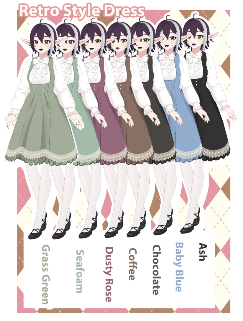 Retro Style dress 7 different colors