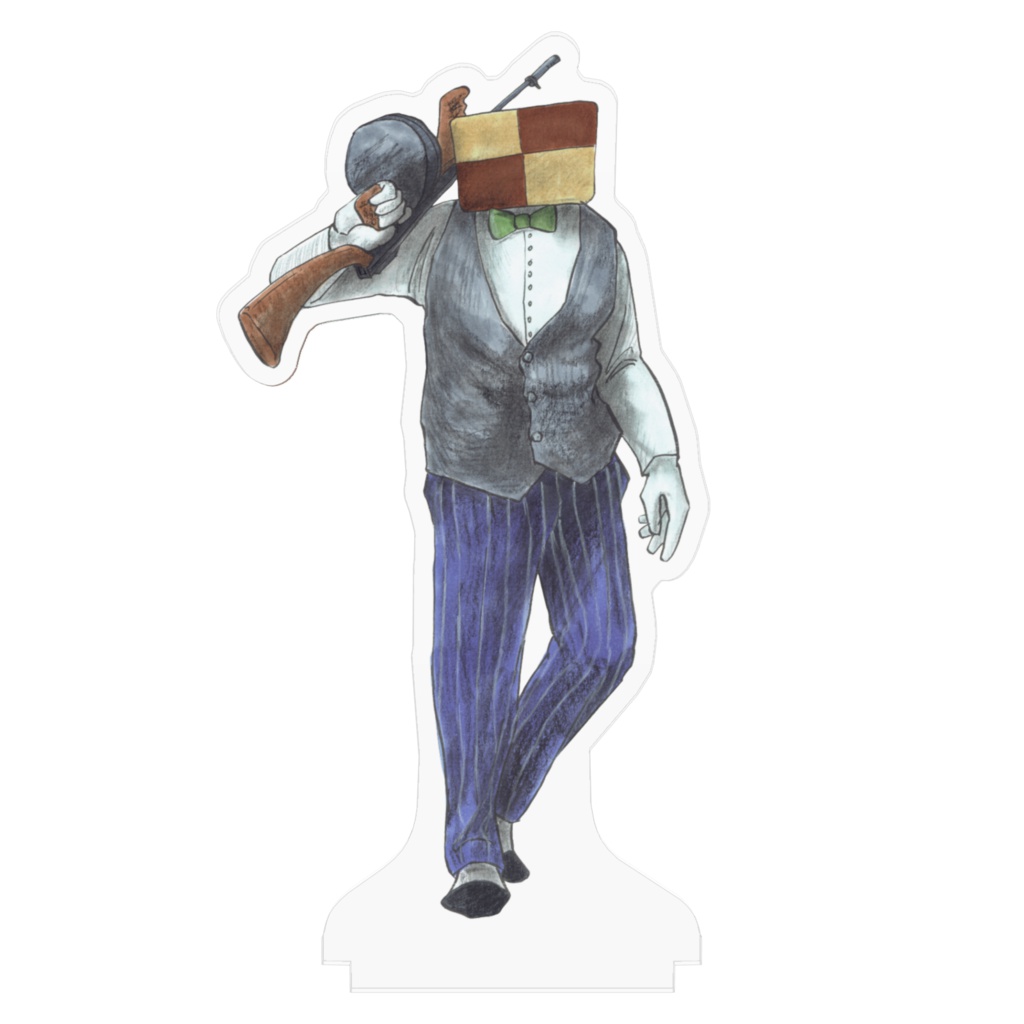 マシンガン・チェックアクリルフィギュア