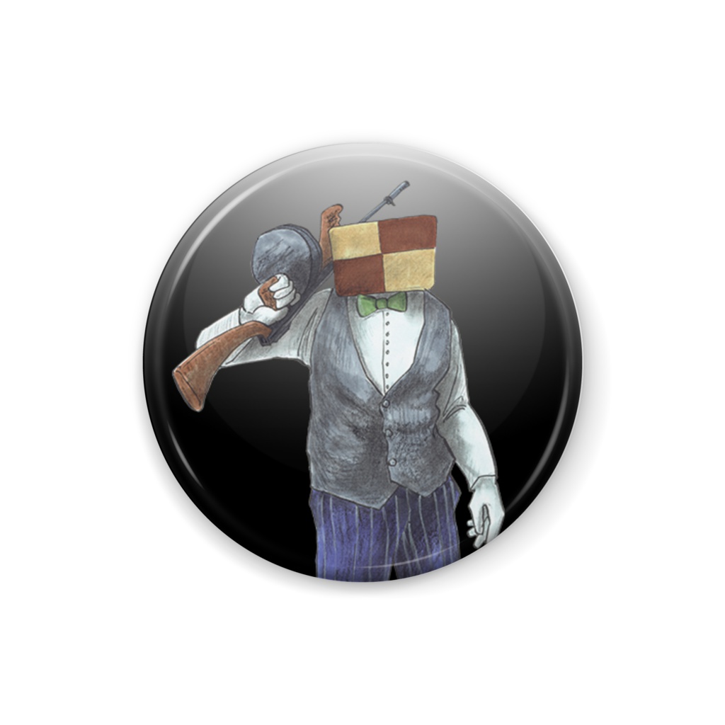 マシンガン・チェック缶バッジ