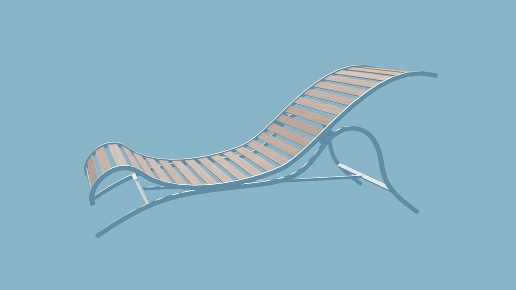 【クリスタ用】ビーチチェア デッキチェア【3D】