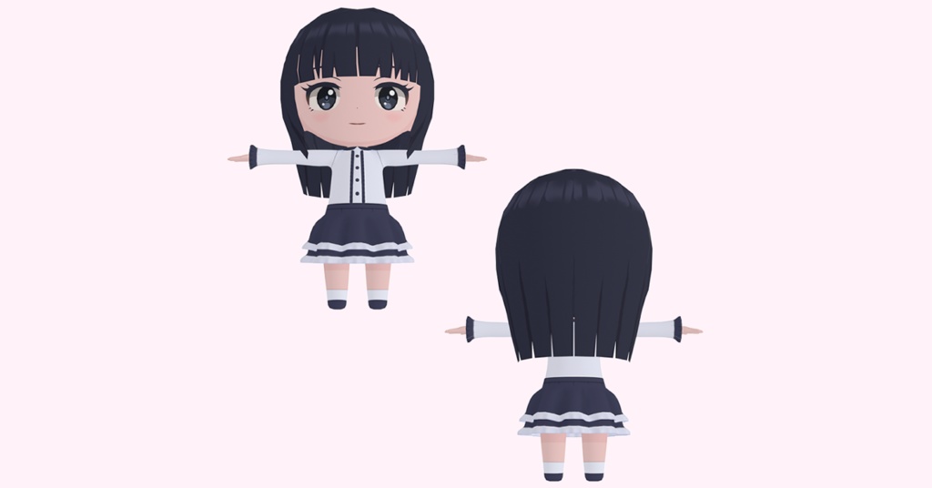 Cluster用オリジナルアバターKIKUKO(きくこ）SD - よっしー3D工房 - 2/3