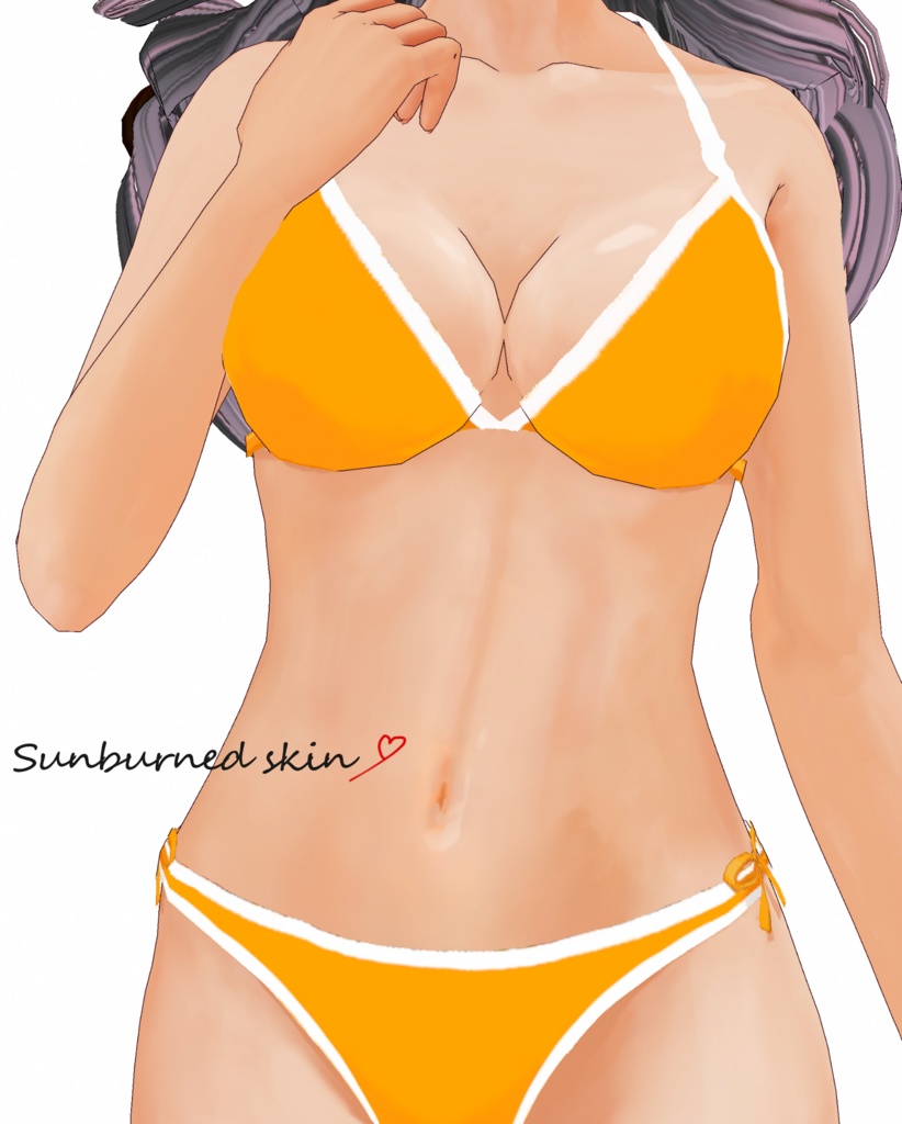 ビキニ白/ビキニオレンジ 【Vroid用衣装テクスチャ】水着