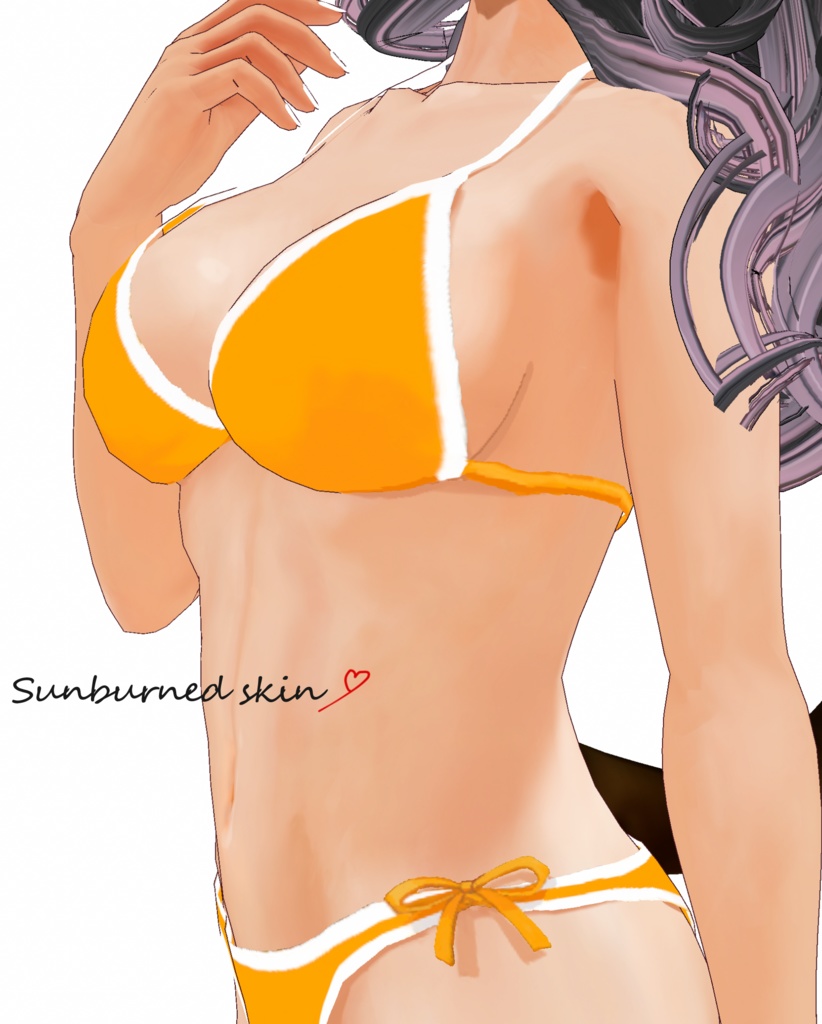 ビキニ白/ビキニオレンジ 【Vroid用衣装テクスチャ】水着