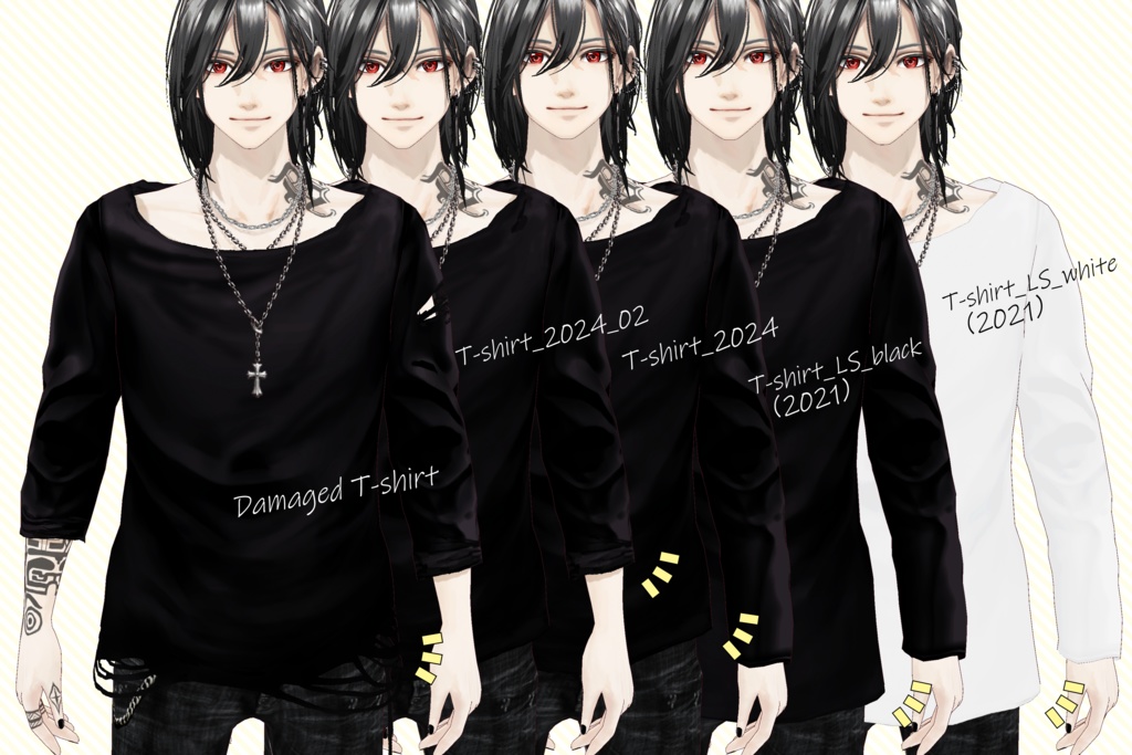 【XWear/VRoid/FBX】萬屋ロングスリーブTシャツ YOROZUYA_T-shirt