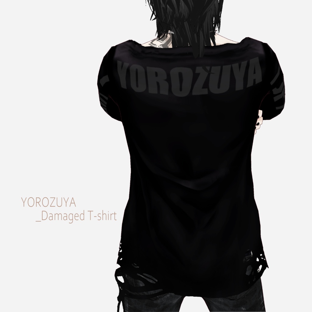 【XWear/VRoid/FBX】萬屋ロングスリーブTシャツ YOROZUYA_T-shirt