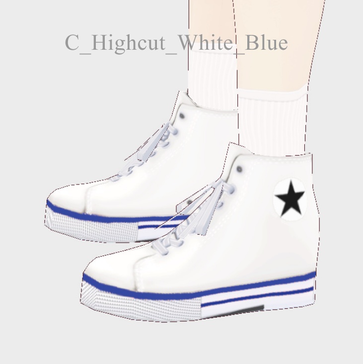 【VRoid用テクスチャー】ハイカットシューズ high cut shoes