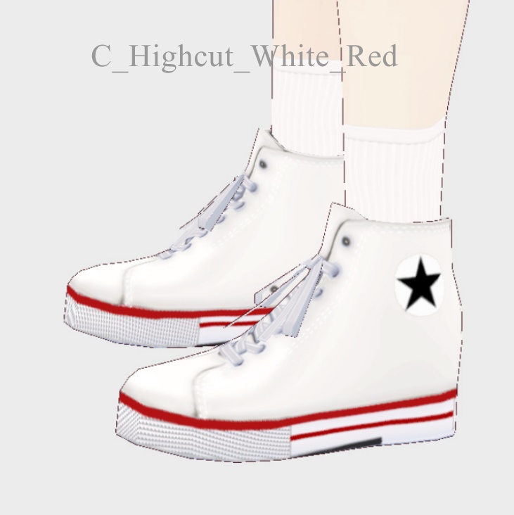 【VRoid用テクスチャー】ハイカットシューズ high cut shoes