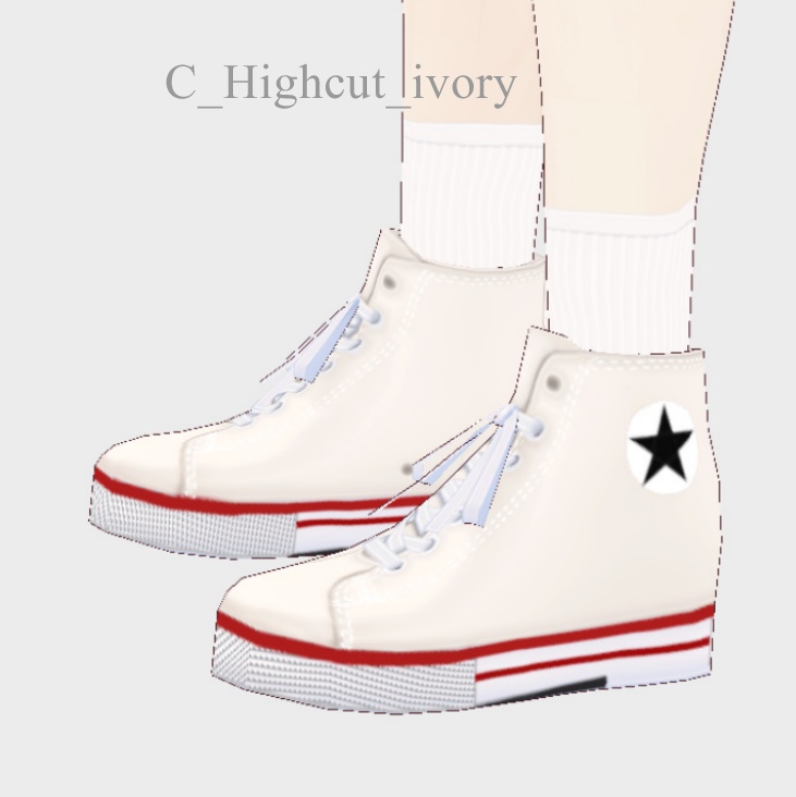 【VRoid用テクスチャー】ハイカットシューズ high cut shoes