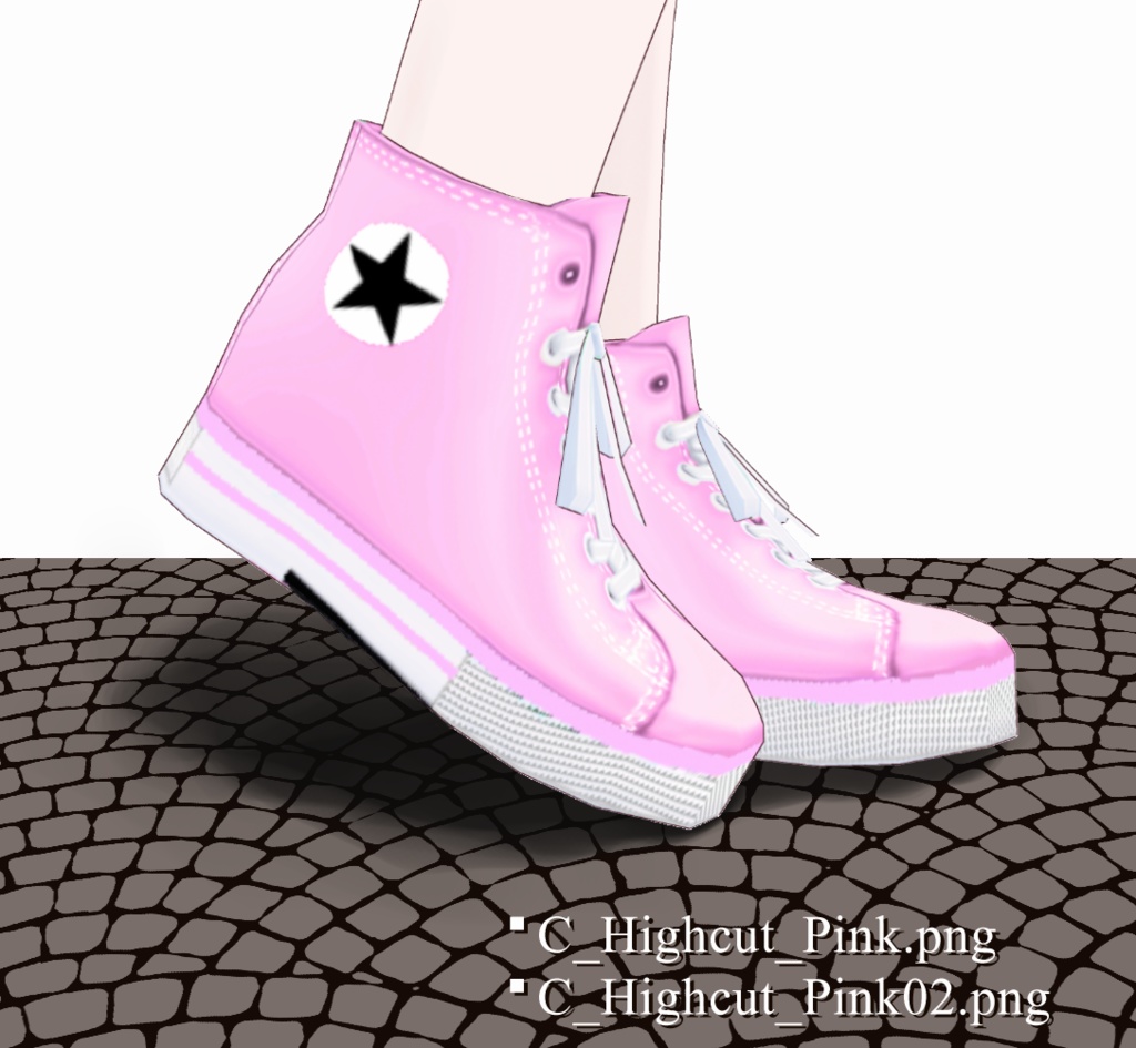【VRoid用テクスチャー】ハイカットシューズ high cut shoes