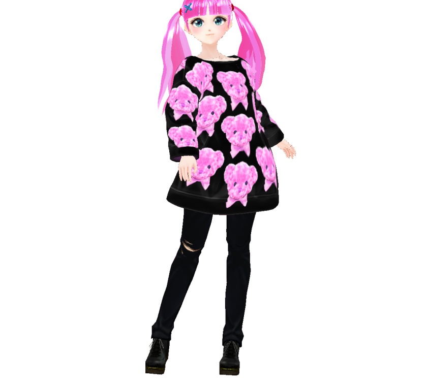 ダメージパンツ黒【VRoid用テクスチャ】