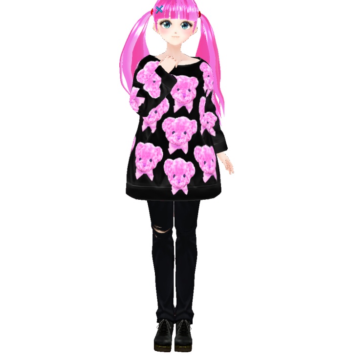 ダメージパンツ黒【VRoid用テクスチャ】