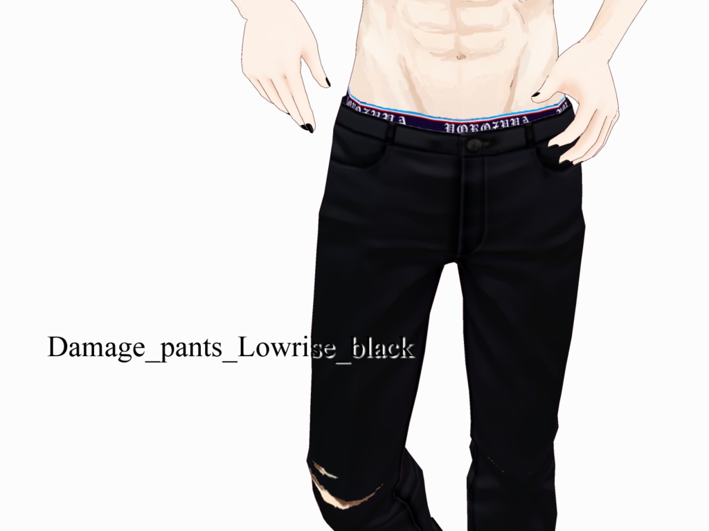 ダメージパンツ黒【VRoid用テクスチャ】