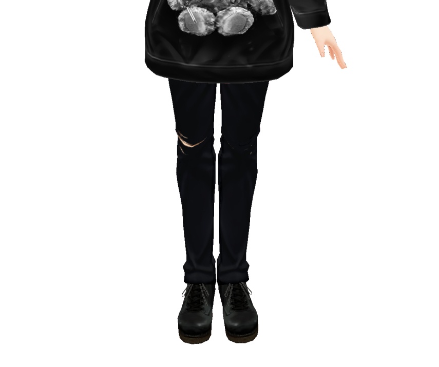 ダメージパンツ黒【VRoid用テクスチャ】