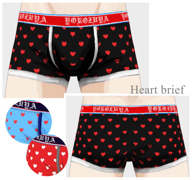 【VRoid用テクスチャ】 パンツ&パンティ ボクサーブリーフ テクスチャ