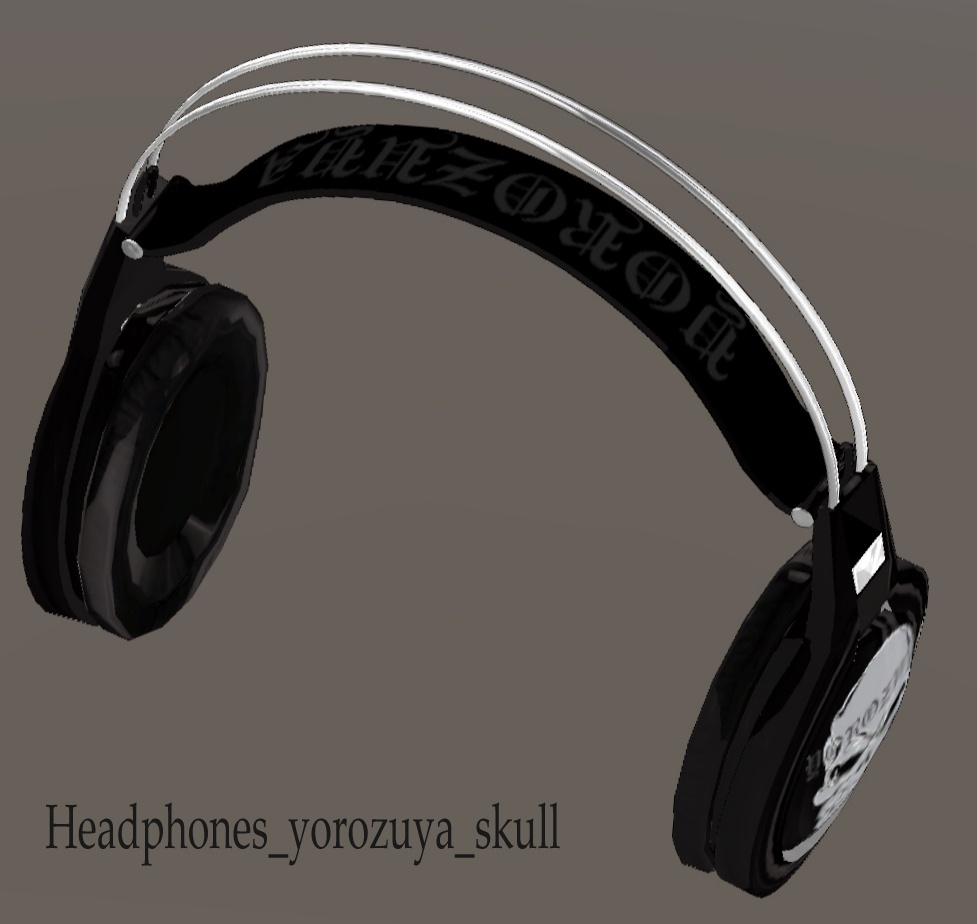 萬屋ヘッドフォン紫　スカルヘッドフォン黒　兔ヘッドフォン白　　VRC用UNITYパッケージ　FBXファイル　Blenderファイル