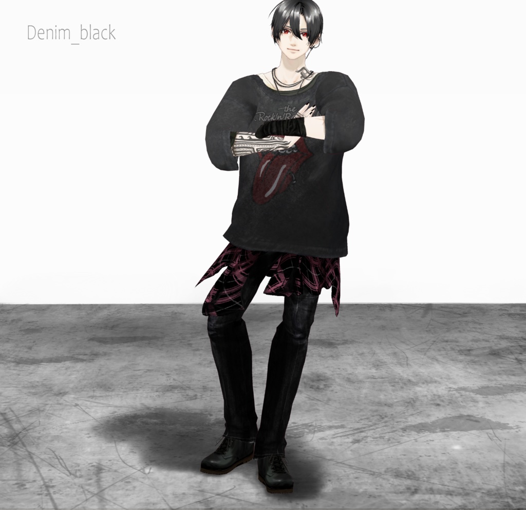 【XWear/VRoidテクスチャ】ローライズジーンズ・ウォレットチェーン