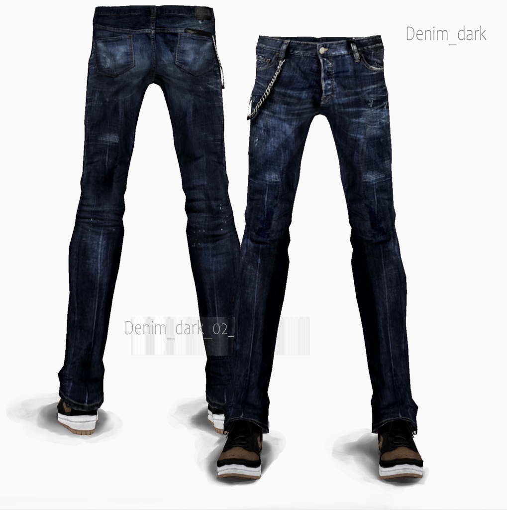 【XWear/VRoidテクスチャ】ローライズジーンズ・ウォレットチェーン