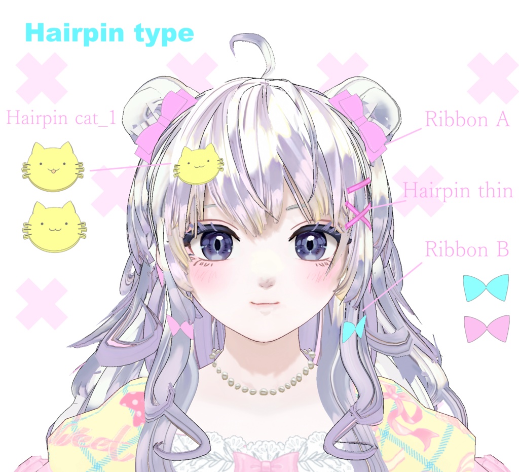 女子♡【VRoid用ヘアプリセット】ヘアープリセット Hair preset