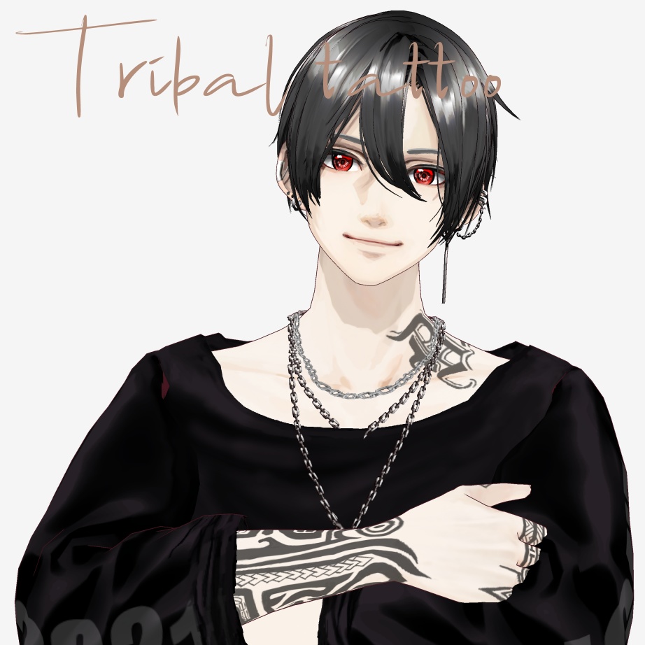 【Vroid用テクスチャ】メンズ肌テクスチャ 刺青テクスチャ TATOO トライバル