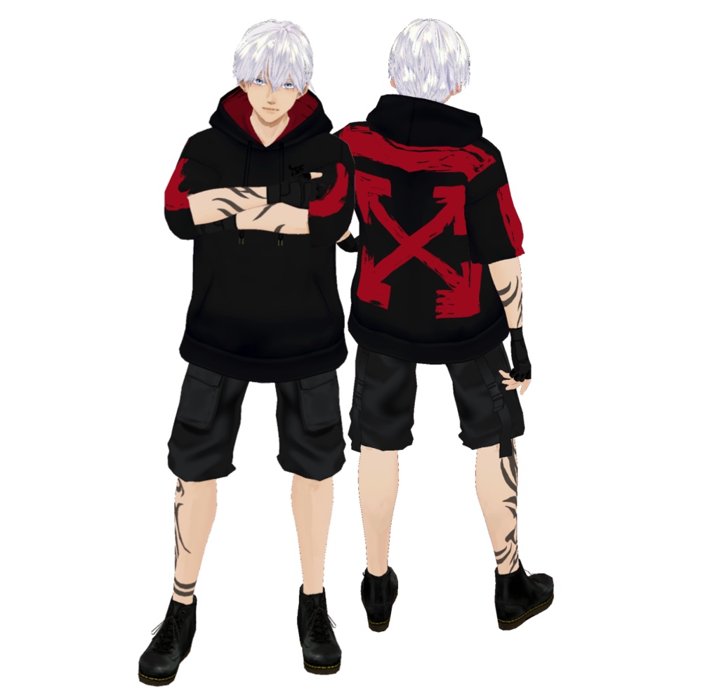 【Vroid用テクスチャ】メンズ肌テクスチャ 刺青テクスチャ TATOO トライバル