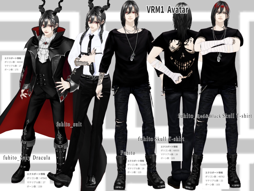 不比等 fuhito_FBX/ VRMアバター素体 / Vroidヘアプリセット/