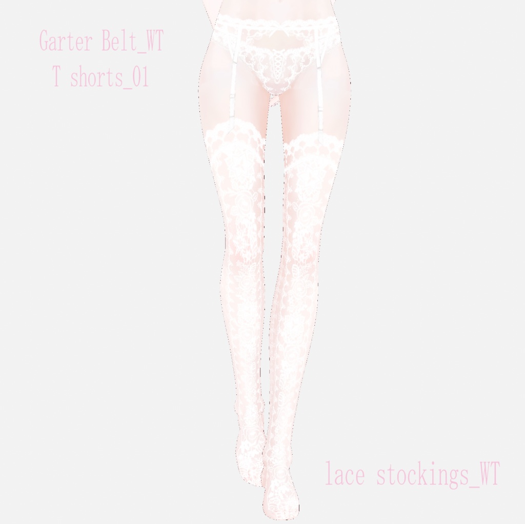 【Vroid用テクスチャ】レースのストッキング ガーター ショーツ のセット