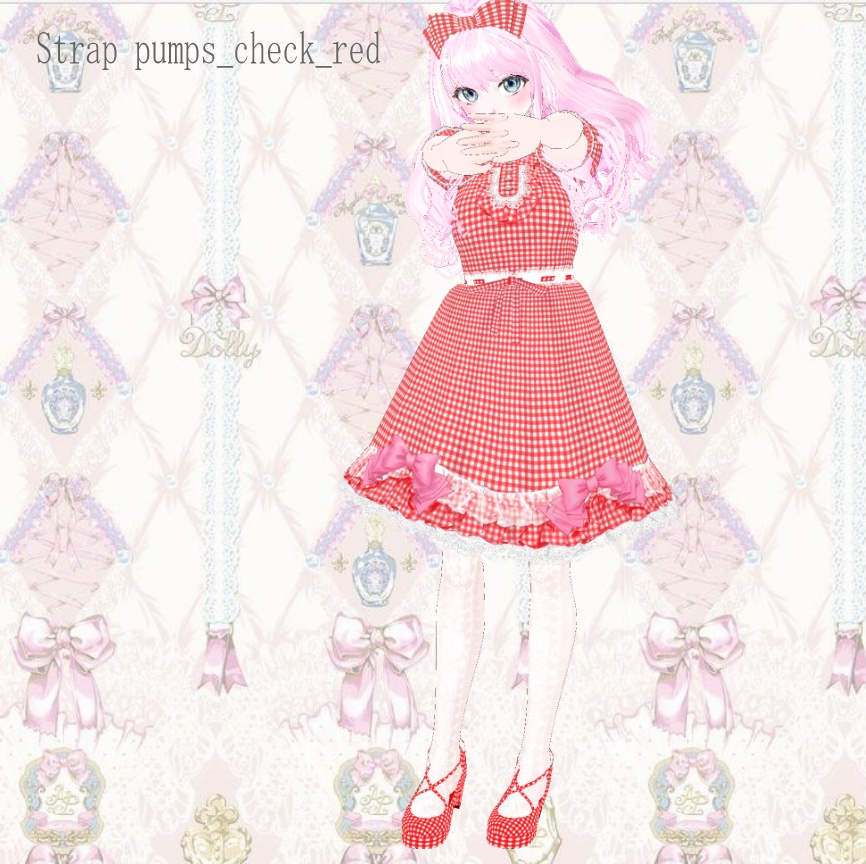 【Vroid用テクスチャ】ギンガムチェックのパンプス gingham check pumps