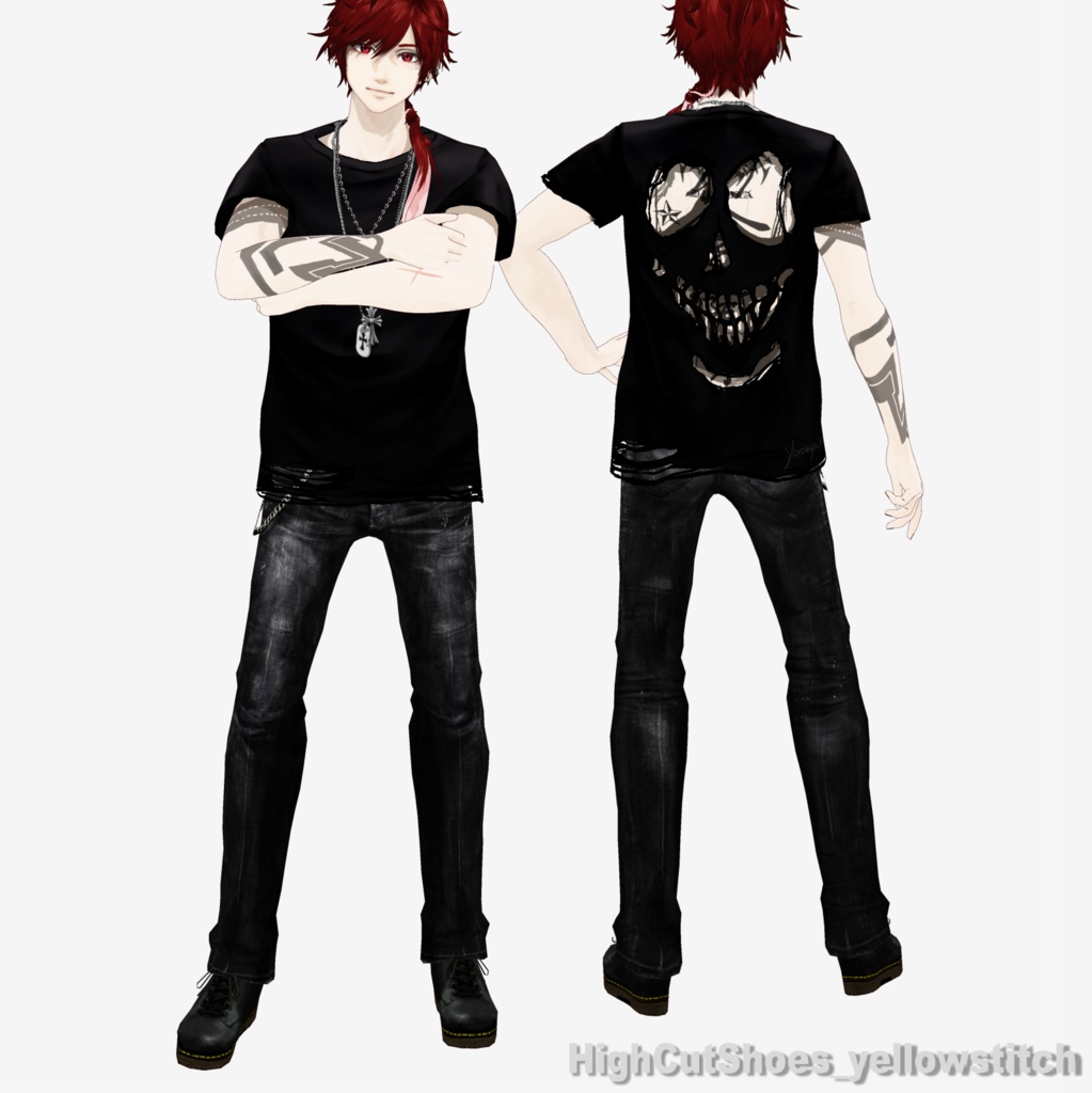 【XWear/Vroid】ハイカットシューズ。