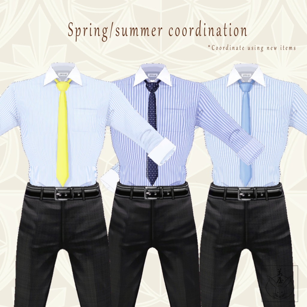 【FBX/XWear/VRoid】ビジネススーツセット Vroidテクスチャ他