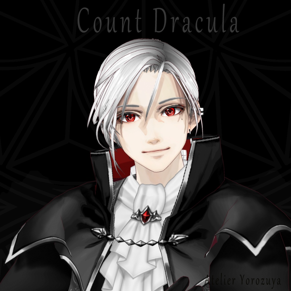 【VRoid/FBX/XWear】ドラキュラ伯爵 なりきり衣装セット/ VRoidヘアープリセット