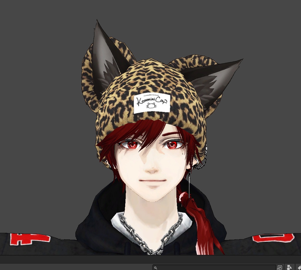 【XWear/VRoid/FBX】Kemomimi Knit cap メンズ用ケモミミニットキャップ Vroidカスタムヘアーアイテム