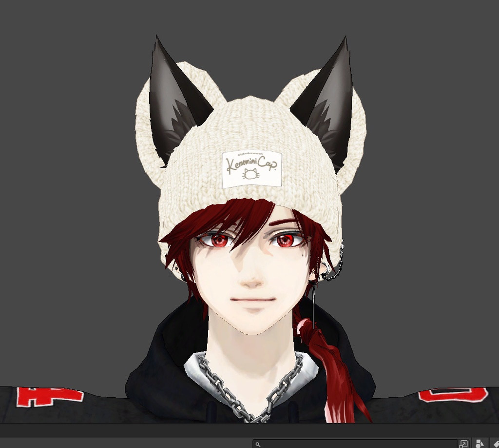 【XWear/VRoid/FBX】Kemomimi Knit cap メンズ用ケモミミニットキャップ Vroidカスタムヘアーアイテム