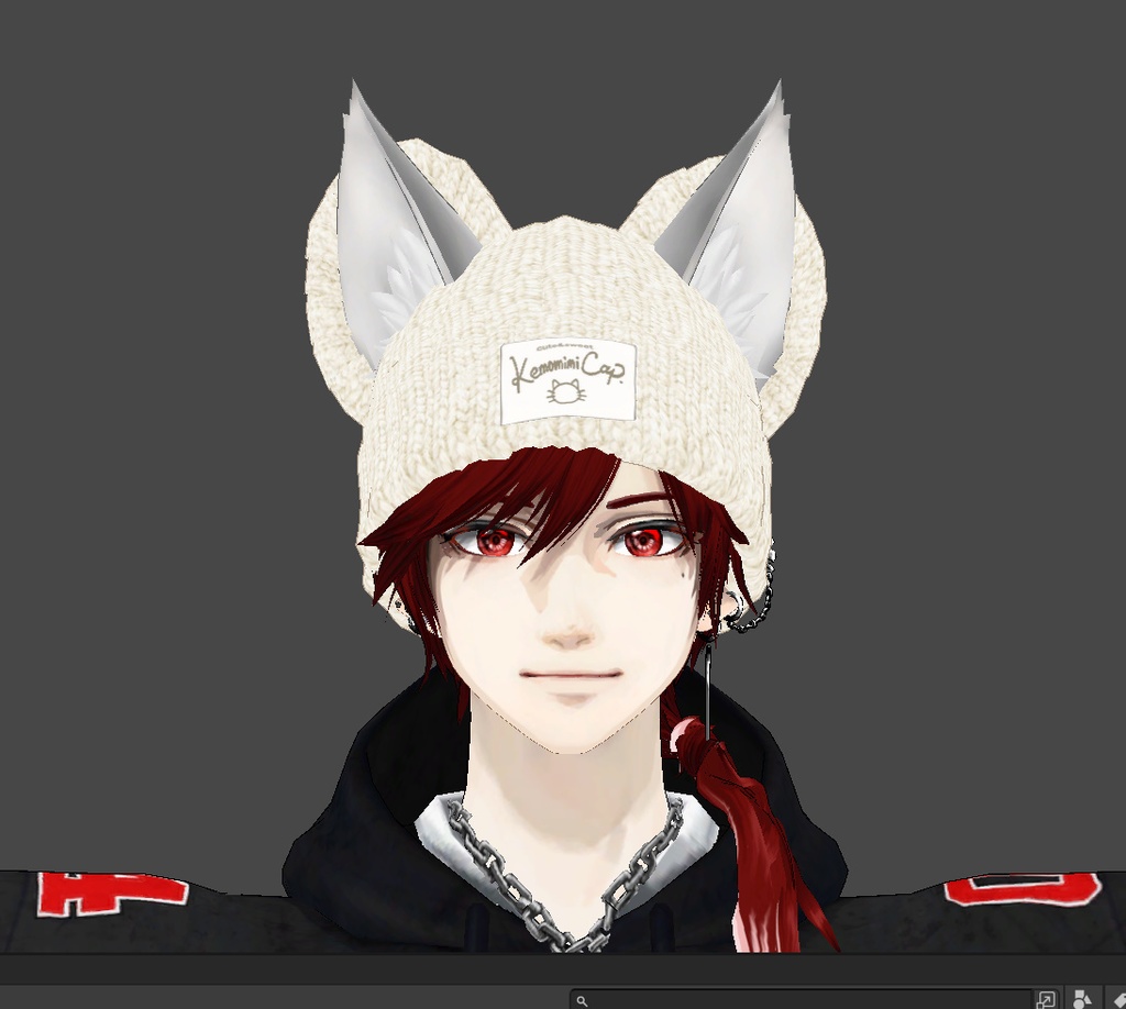 【XWear/VRoid/FBX】Kemomimi Knit cap メンズ用ケモミミニットキャップ Vroidカスタムヘアーアイテム